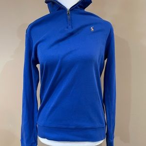 Polo Ralph Lauren Men's L (14-16) Quarter Zip Blue Pullover Sweater Long Sleeve